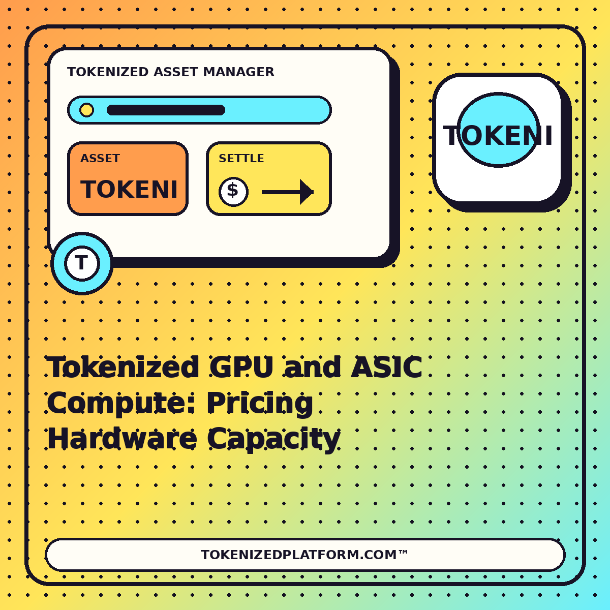 Tokenized GPU and ASIC Compute: Pricing Hardware Capacity — neon tokenized asset manager illustration for TokenizedPlatform.com™